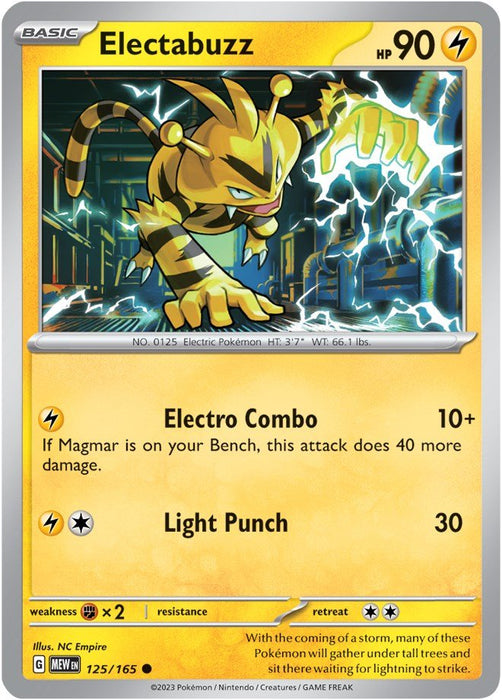 Pokemon Electabuzz 125/165 SV: Scarlet & Violet 151 Reverse Holo - EternaCards