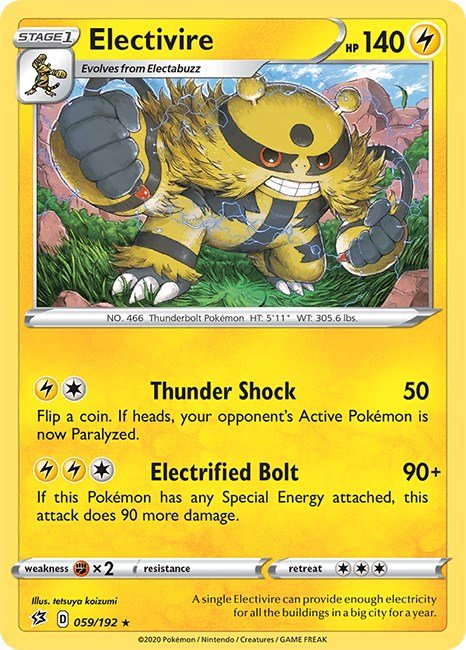 Pokemon Electivire 059/192 SWSH02: Rebel Clash Reverse Holo - EternaCards