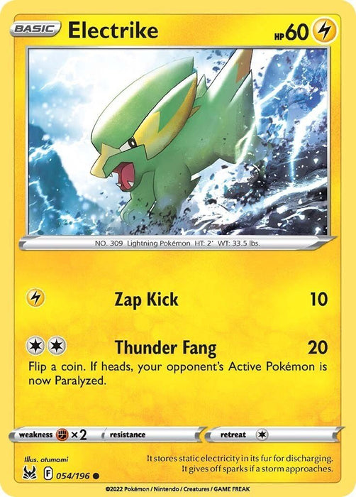 Pokemon Electrike 054/196 SWSH11: Lost Origin Reverse Holo - EternaCards