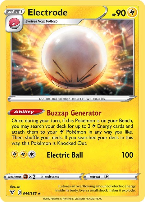Pokemon Electrode 046/185 SWSH04: Vivid Voltage Reverse Holo - EternaCards