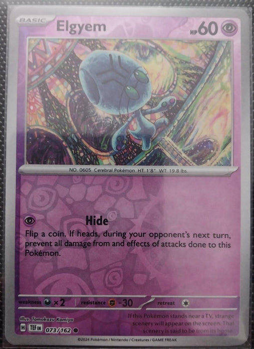 Pokemon Elgyem 073/162 SV05: Temporal Forces Normal - Eterna Cards