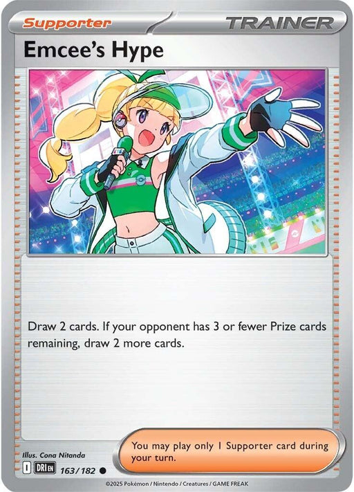 Pokemon Emcee's Hype - 163/182 SV10: Destined Rivals Reverse Holo - EternaCards