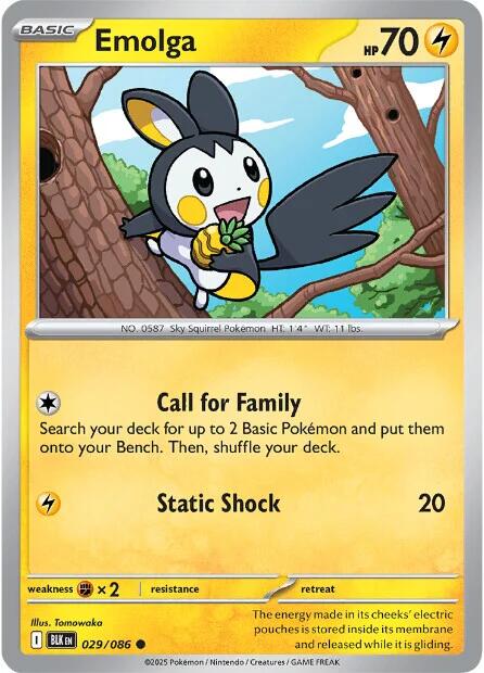 Pokemon Emolga 029/086 SV: Black Bolt Reverse Holo - EternaCards