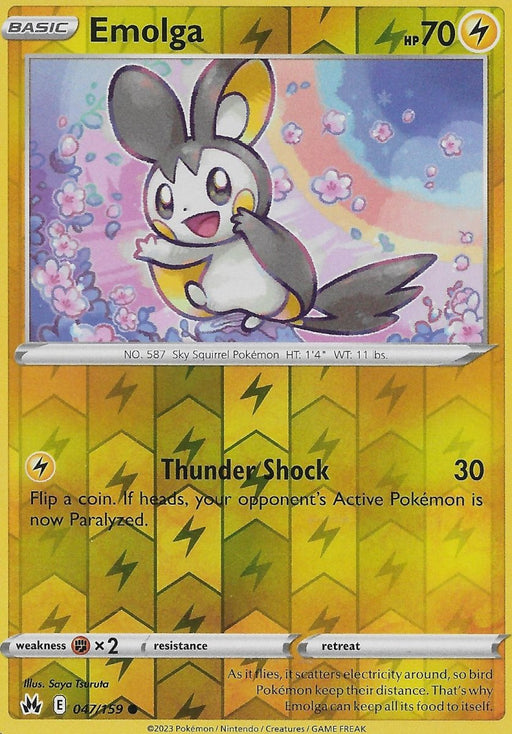 Pokemon Emolga 047/159 SWSH: Crown Zenith Normal - Eterna Cards