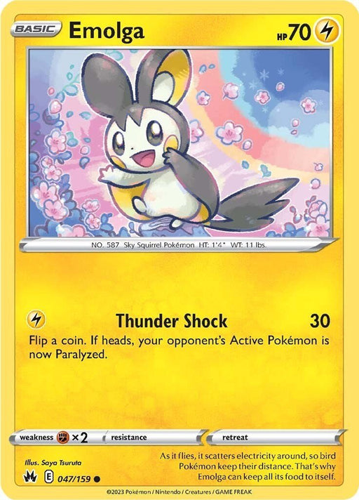 Pokemon Emolga 047/159 SWSH: Crown Zenith Reverse Holo - EternaCards
