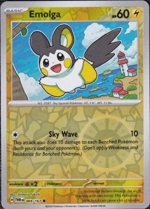 Pokemon Emolga 069/167 SV06: Twilight Masquerade Normal - Eterna Cards