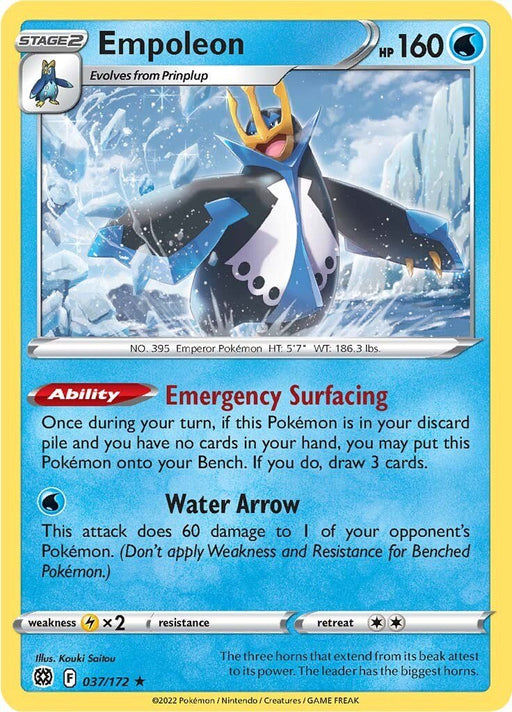Pokemon Empoleon 037/172 SWSH09: Brilliant Stars Reverse Holo - EternaCards
