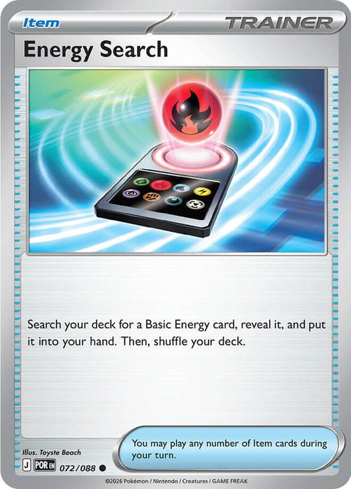 Pokemon Energy Search 072/088 ME03: Perfect Order Reverse Holo - EternaCards