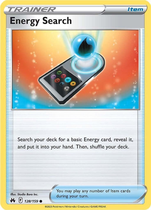 Pokemon Energy Search 128/159 SWSH: Crown Zenith Reverse Holo - EternaCards
