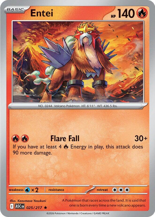 Pokemon Entei 025/217 ME: Ascended Heroes Holo - EternaCards