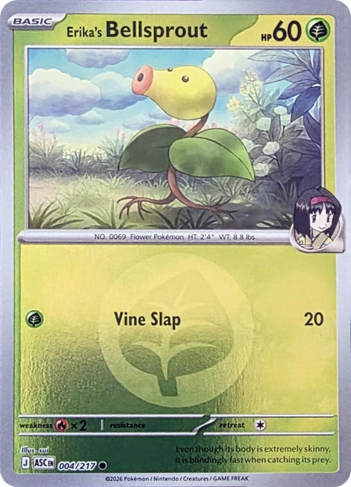 Pokemon Erika's Bellsprout (Energy Symbol Pattern) 004/217 ME: Ascended Heroes Reverse Holo - Eterna Cards