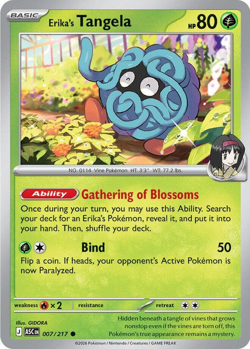 Pokemon Erika's Tangela - 007/217 007/217 ME: Ascended Heroes Reverse Holo - EternaCards