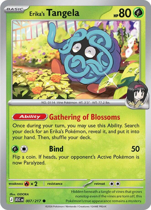 Pokemon Erika's Tangela - 007/217 007/217 ME: Ascended Heroes Reverse Holo - EternaCards