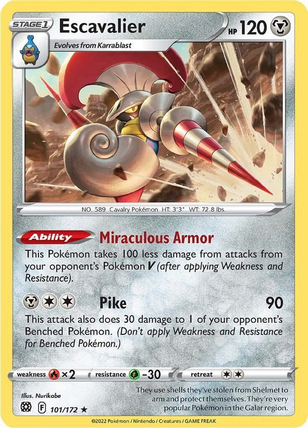 Pokemon Escavalier 101/172 SWSH09: Brilliant Stars Normal