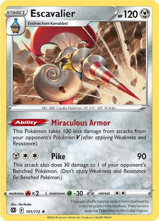 Pokemon Escavalier 101/172 SWSH09: Brilliant Stars Normal - Eterna Cards
