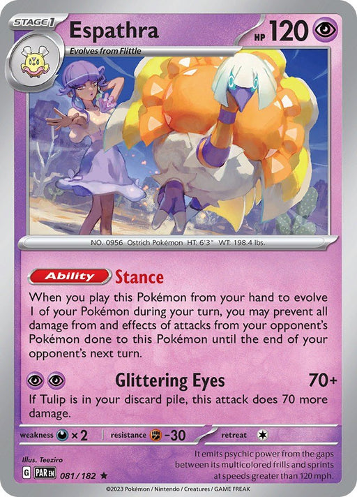 Pokemon Espathra - 081/182 081/182 SV04: Paradox Rift Holo - EternaCards