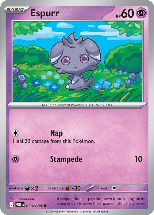 Pokemon Espurr - 033/088 033/088 ME03: Perfect Order Reverse Holo - EternaCards