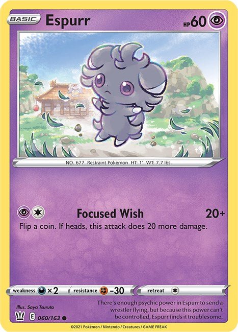 Pokemon Espurr 060/163 SWSH05: Battle Styles Normal - EternaCards