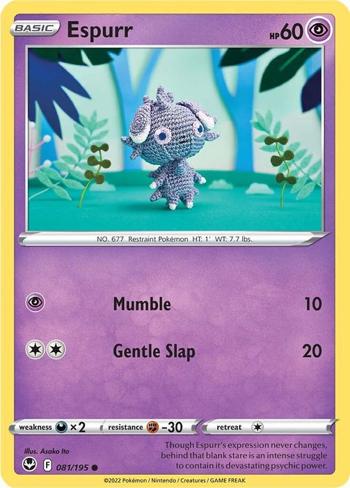 Pokemon Espurr 081/195 SWSH12: Silver Tempest Normal - EternaCards