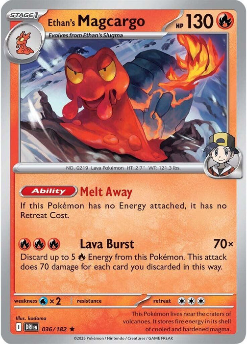 Pokemon Ethan's Magcargo 036/182 SV10: Destined Rivals Holo - EternaCards