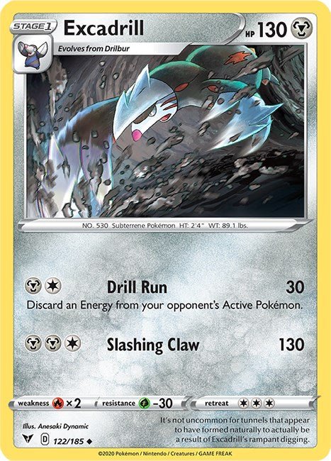 Pokemon Excadrill 122/185 SWSH04: Vivid Voltage Normal - EternaCards