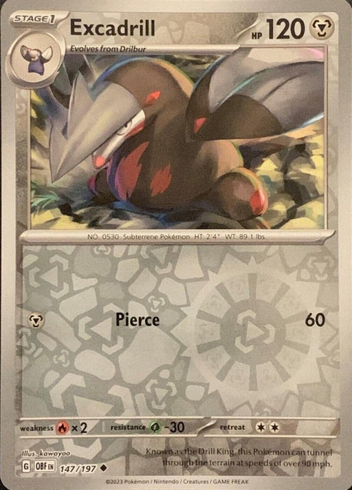 Pokemon Excadrill 147/197 SV03: Obsidian Flames Normal - Eterna Cards