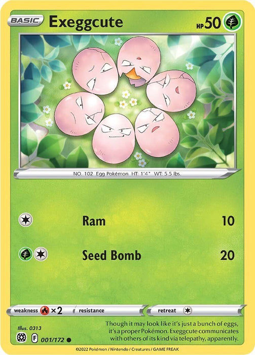 Pokemon Exeggcute 001/172 SWSH09: Brilliant Stars Normal - EternaCards