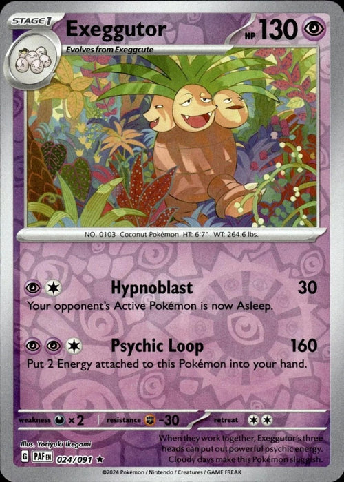 Pokemon Exeggutor 024/091 SV: Paldean Fates Holo - Eterna Cards