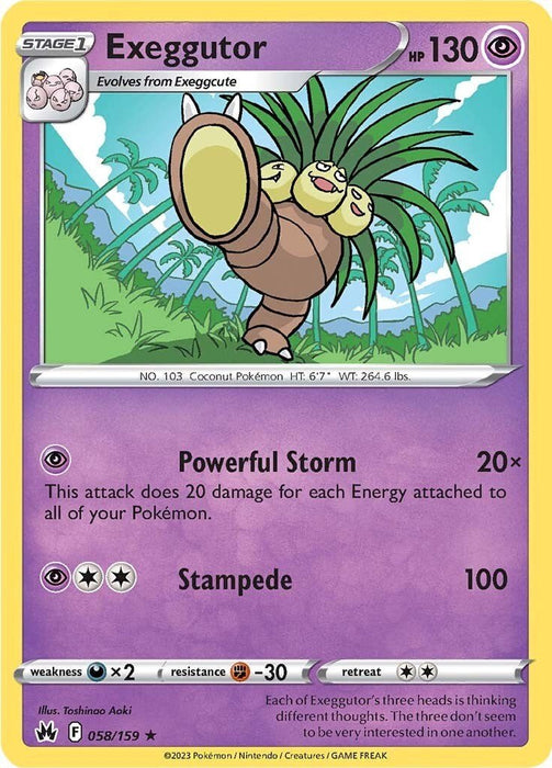 Pokemon Exeggutor 058/159 SWSH: Crown Zenith Normal - EternaCards