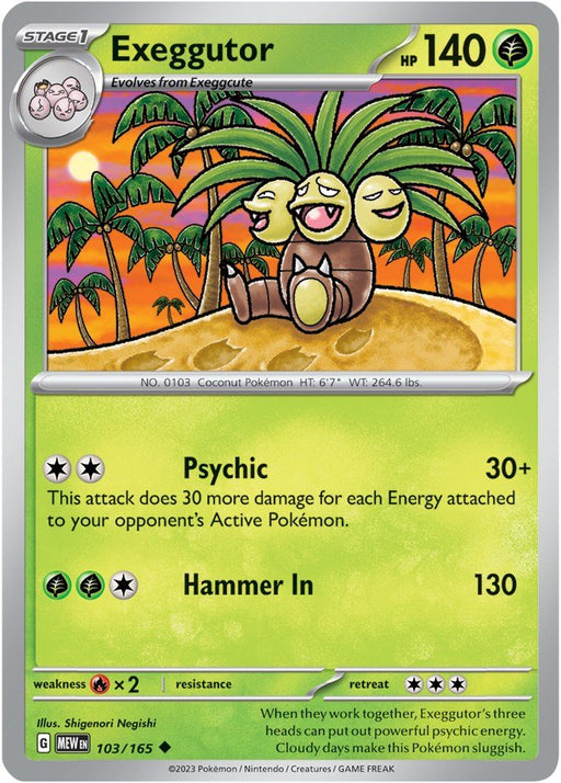 Pokemon Exeggutor 103/165 SV: Scarlet & Violet 151 Normal - EternaCards