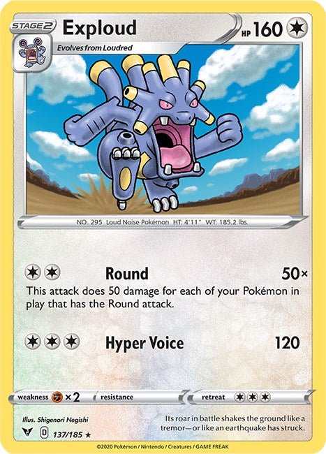 Pokemon Exploud 137/185 SWSH04: Vivid Voltage Normal - Eterna Cards