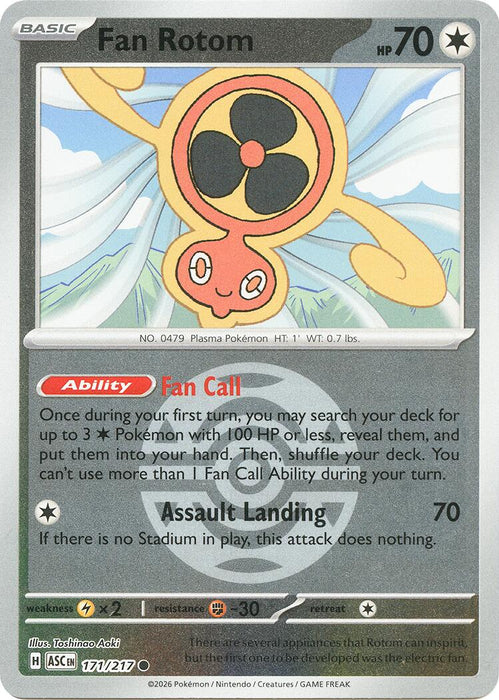 Pokemon Fan Rotom - 171/217 (Dusk Ball) 171/217 ME: Ascended Heroes Reverse Holo - Eterna Cards
