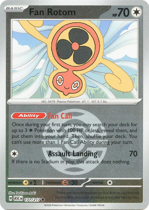 Pokemon Fan Rotom - 171/217 (Dusk Ball) 171/217 ME: Ascended Heroes Reverse Holo - Eterna Cards