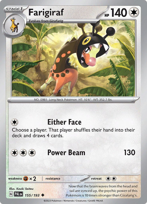 Pokemon Farigiraf 155/193 SV02: Paldea Evolved Normal - EternaCards