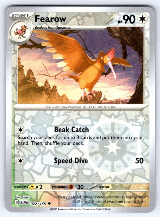 Pokemon Fearow 022/165 SV: Scarlet & Violet 151 Normal - Eterna Cards