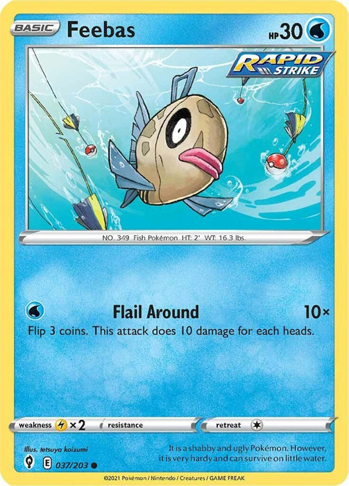 Pokemon Feebas 037/203 SWSH07: Evolving Skies Reverse Holo - EternaCards