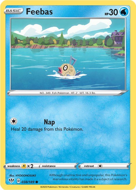 Pokemon Feebas 038/189 SWSH03: Darkness Ablaze Normal - Eterna Cards