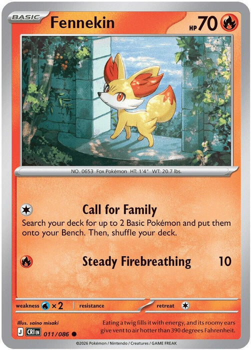 Pokemon Fennekin 011/086 ME04: Chaos Rising Normal - Eterna Cards