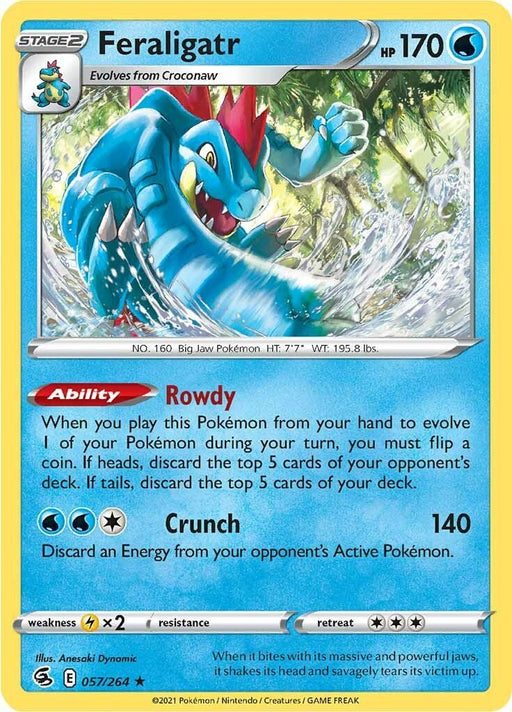 Pokemon Feraligatr 057/264 SWSH08: Fusion Strike Holo - EternaCards