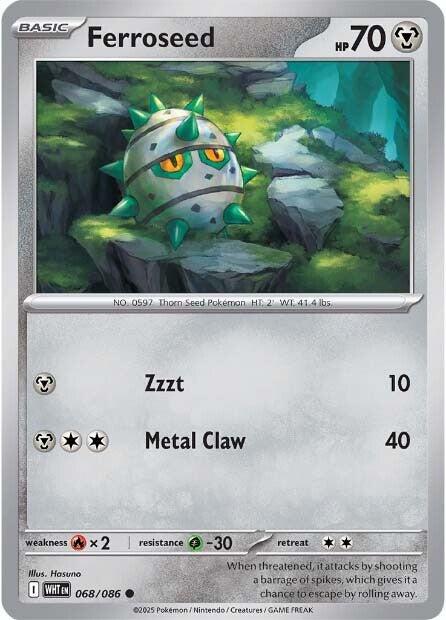 Pokemon Ferroseed 068/086 SV: White Flare Reverse Holo - EternaCards