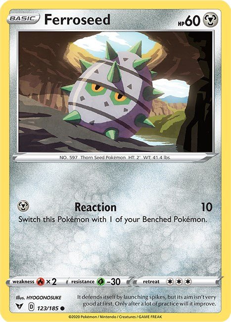 Pokemon Ferroseed 123/185 SWSH04: Vivid Voltage Normal - EternaCards