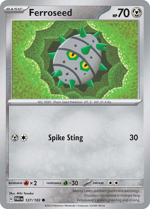 Pokemon Ferroseed 127/182 SV04: Paradox Rift Reverse Holofoil - EternaCards