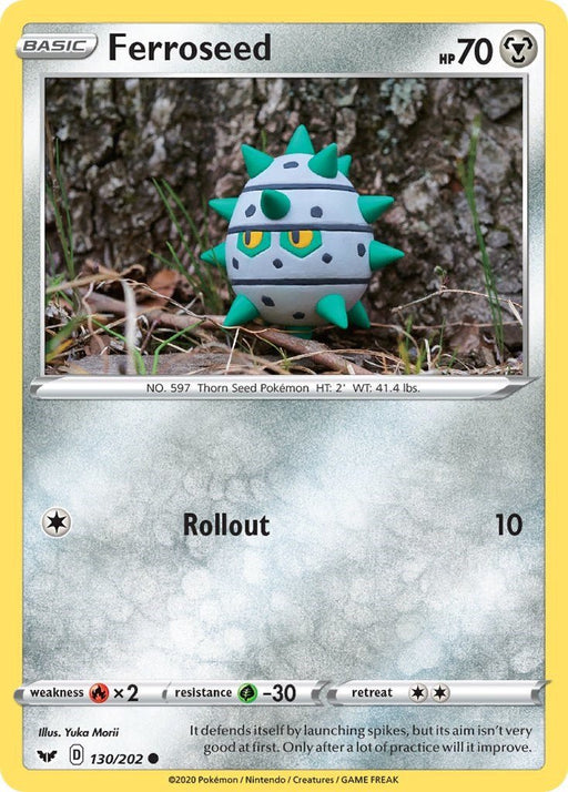 Pokemon Ferroseed 130/202 SWSH01: Sword & Shield Base Set Normal - Eterna Cards