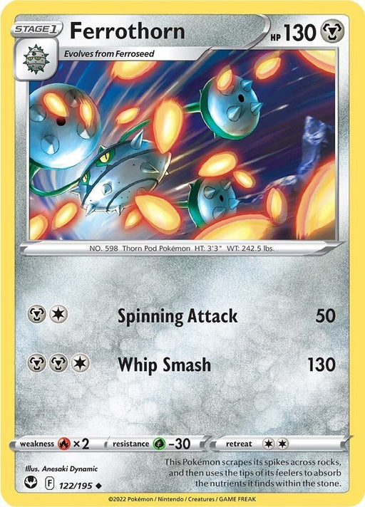 Pokemon Ferrothorn 122/195 SWSH12: Silver Tempest Reverse Holo - EternaCards