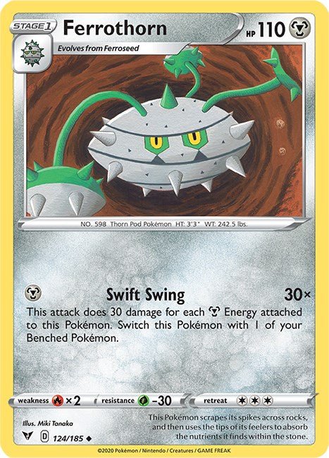 Pokemon Ferrothorn 124/185 SWSH04: Vivid Voltage Normal - EternaCards