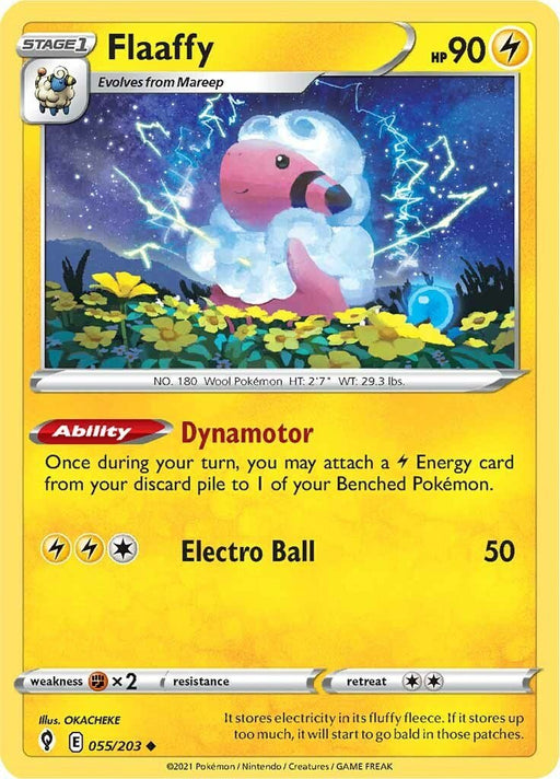Pokemon Flaaffy 055/203 SWSH07: Evolving Skies Reverse Holo - EternaCards