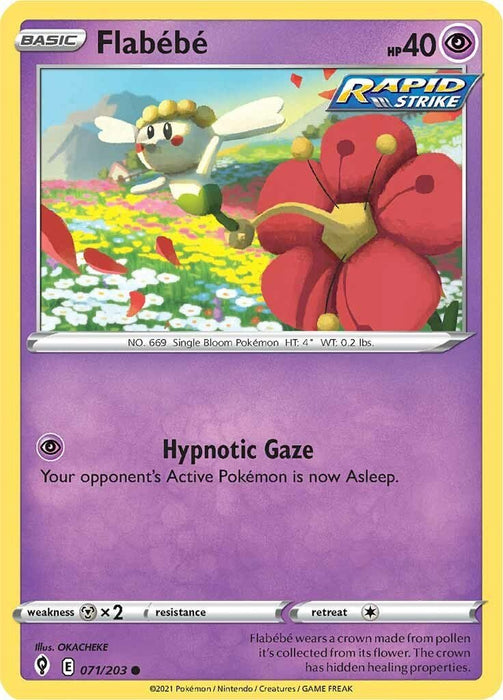 Pokemon Flabebe 071/203 SWSH07: Evolving Skies Reverse Holo - EternaCards