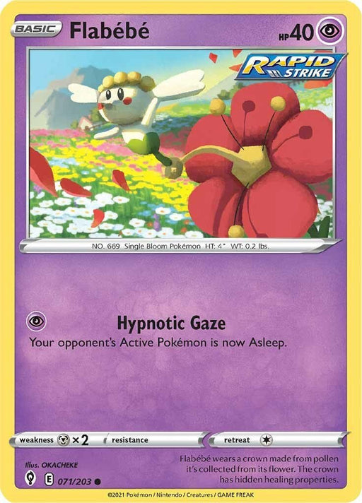 Pokemon Flabebe 071/203 SWSH07: Evolving Skies Reverse Holo - EternaCards