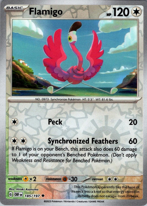 Pokemon Flamigo 185/197 SV03: Obsidian Flames Normal - Eterna Cards