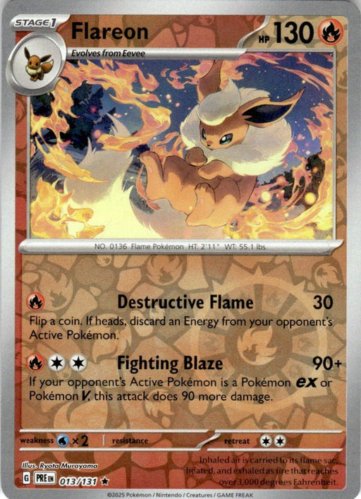 Pokemon Flareon 013/131 SV: Prismatic Evolutions Holo - Eterna Cards